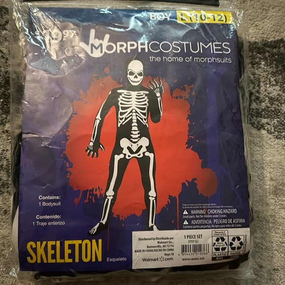 Morph new costume kids skeleton boy Large (10-12) - Picture 1 of 5